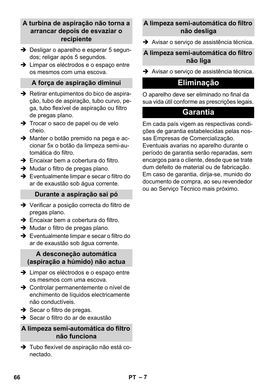 Eliminação garantia | Karcher NT 14-1 Ap Te Adv L User Manual | Page 66 / 248
