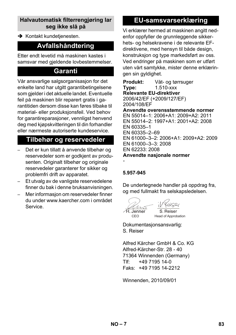 Karcher NT 14-1 Ap Te Adv L User Manual | Page 83 / 248