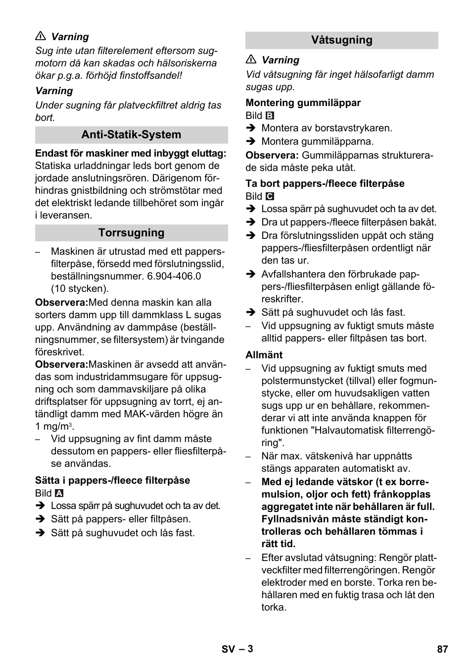 Karcher NT 14-1 Ap Te Adv L User Manual | Page 87 / 248