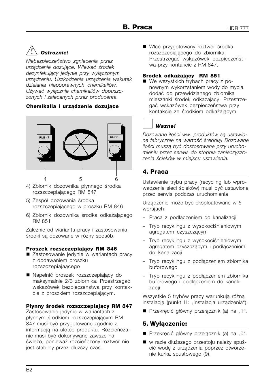 B. praca | Karcher HDR 777-VA User Manual | Page 78 / 108