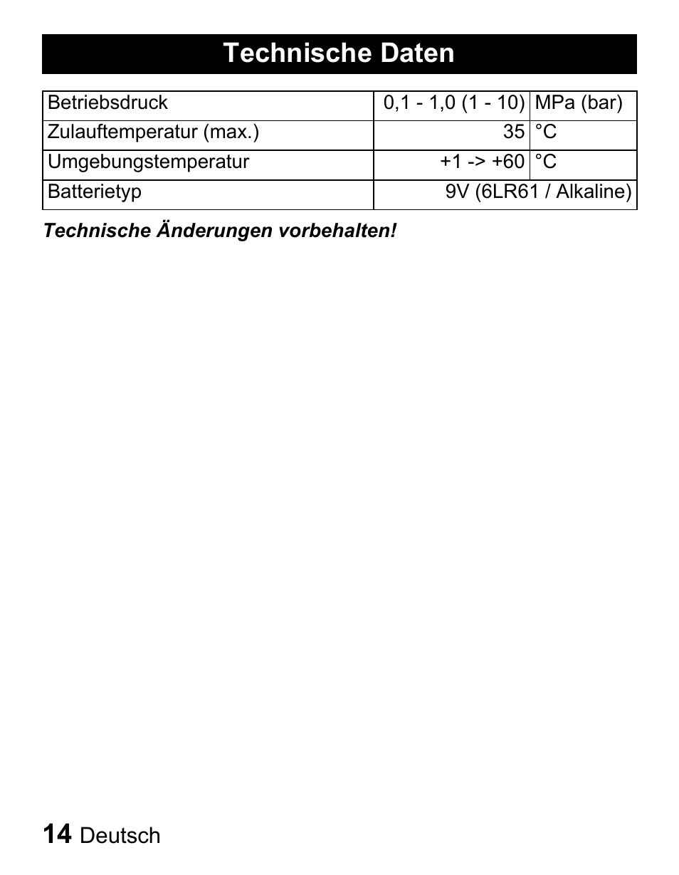 Technische daten | Karcher Centralina irrigazione WT 4-000 User Manual | Page 14 / 86