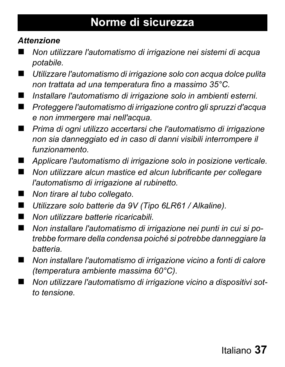 Norme di sicurezza | Karcher Centralina irrigazione WT 4-000 User Manual | Page 37 / 86