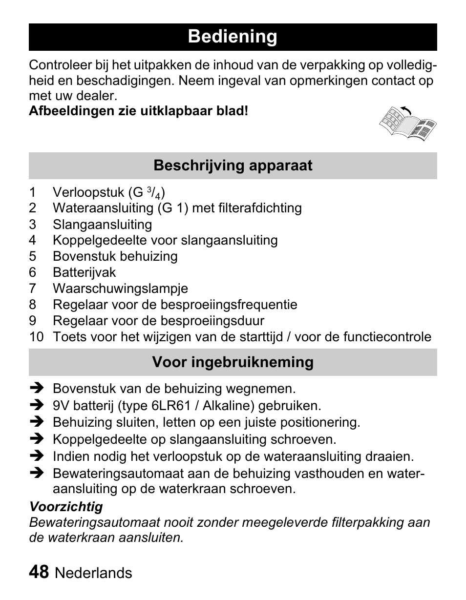 Bediening | Karcher Centralina irrigazione WT 4-000 User Manual | Page 48 / 86