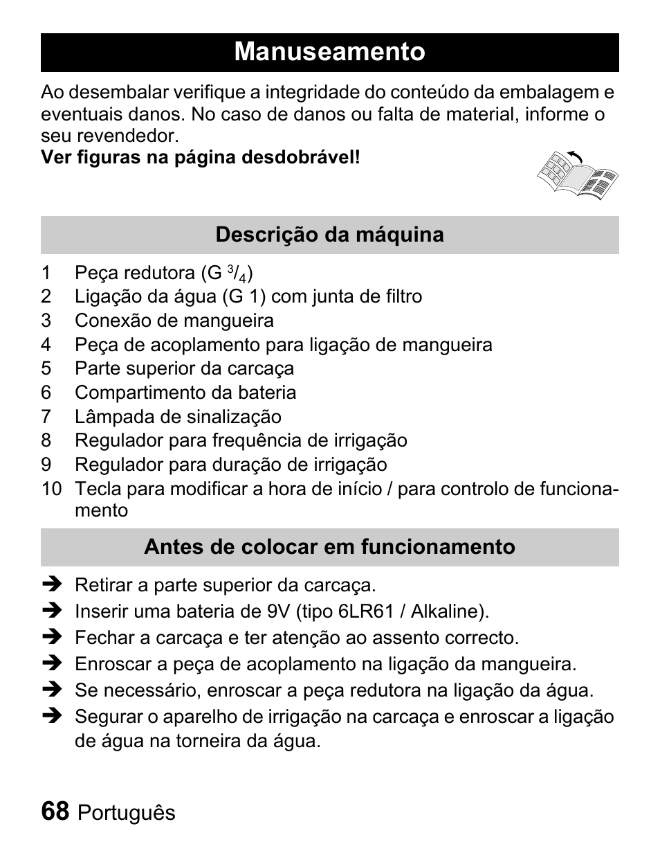 Manuseamento | Karcher Centralina irrigazione WT 4-000 User Manual | Page 68 / 86