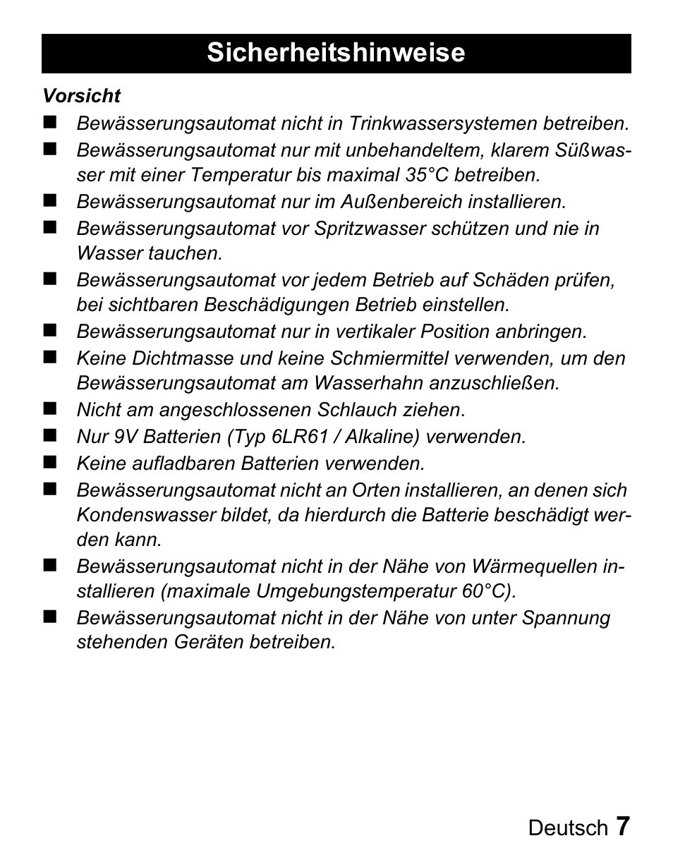 Sicherheitshinweise | Karcher Centralina irrigazione WT 4-000 User Manual | Page 7 / 86