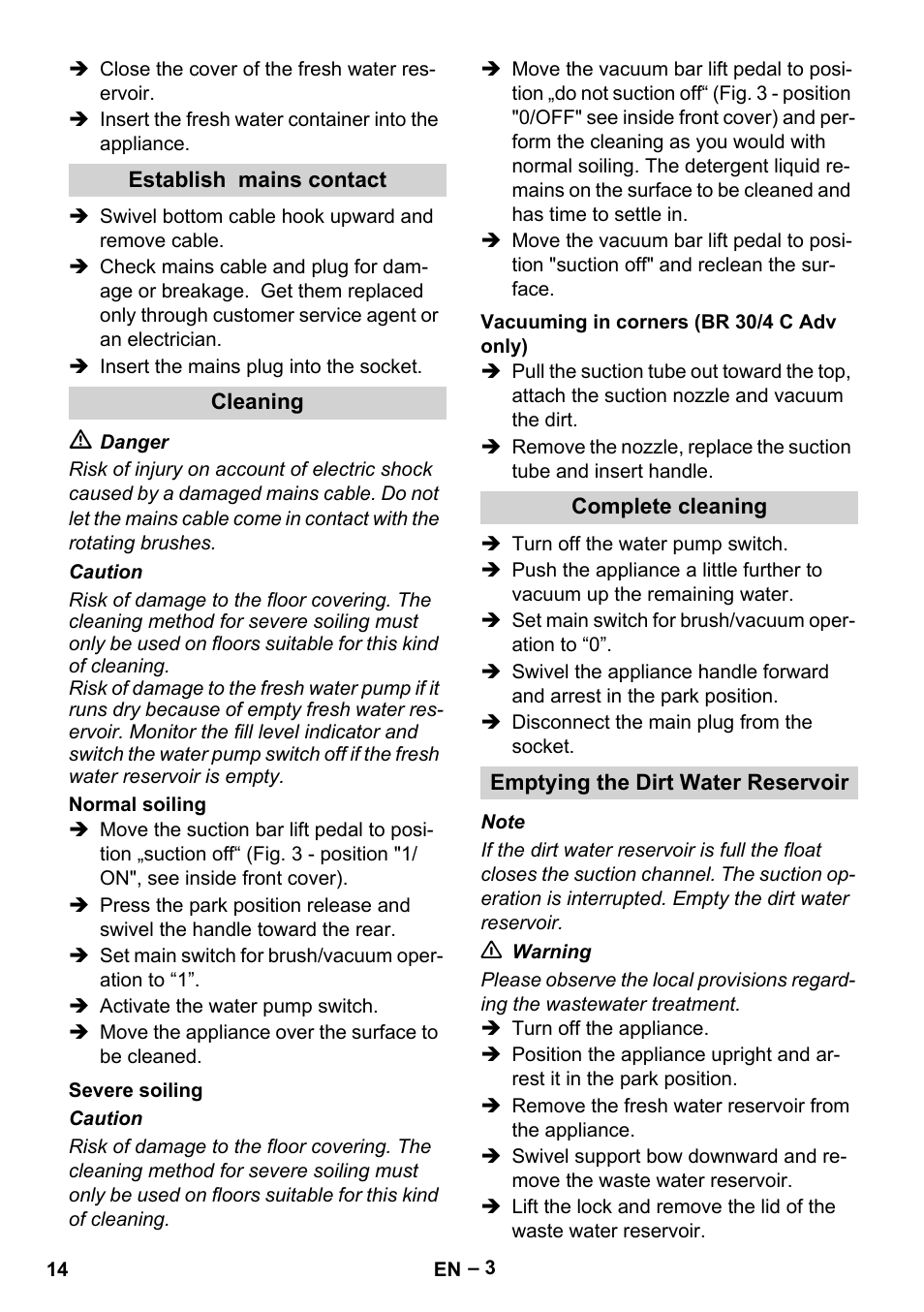 Karcher BR 30-4 C Adv User Manual | Page 14 / 244