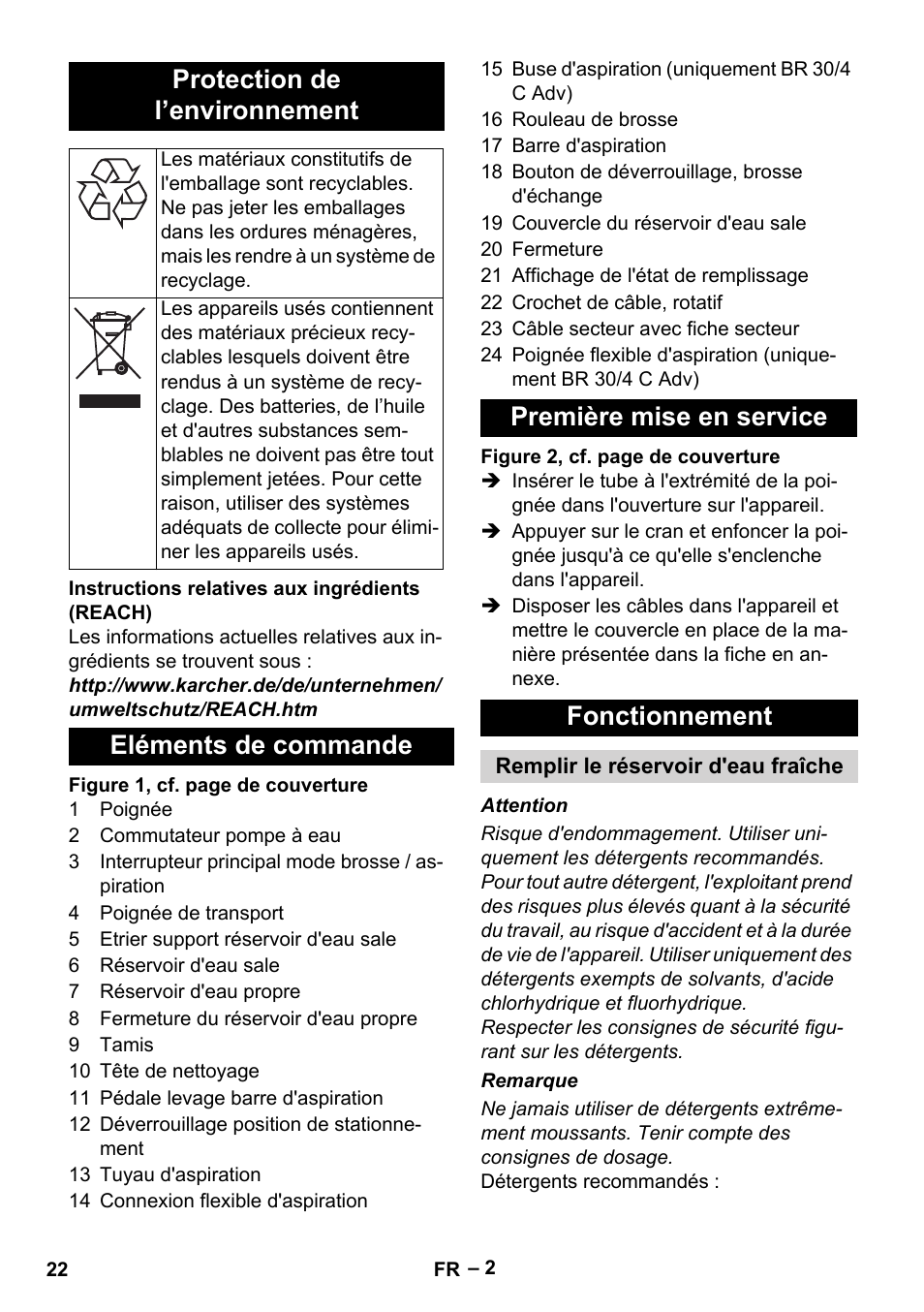 Protection de l’environnement | Karcher BR 30-4 C Adv User Manual | Page 22 / 244