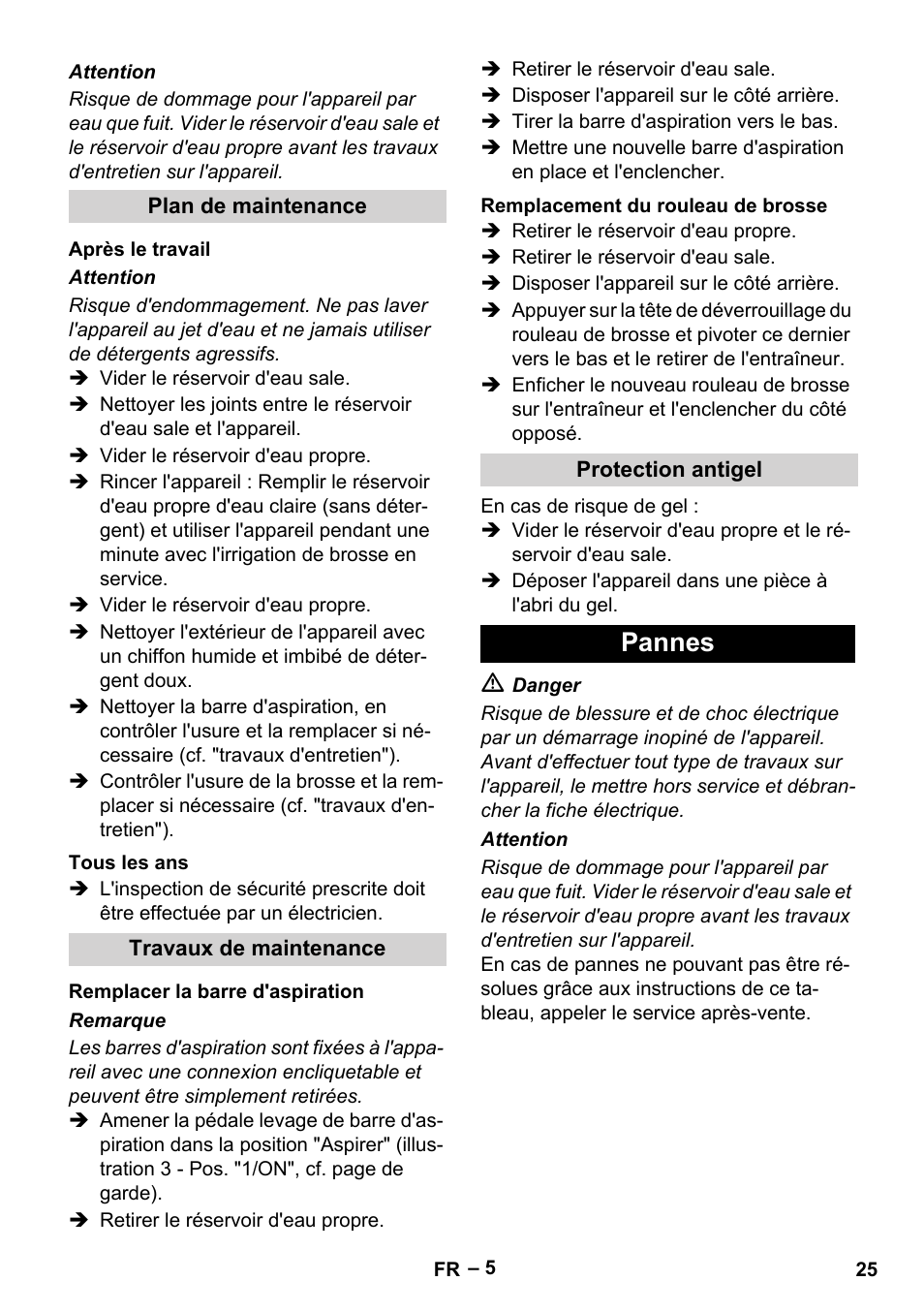 Pannes | Karcher BR 30-4 C Adv User Manual | Page 25 / 244