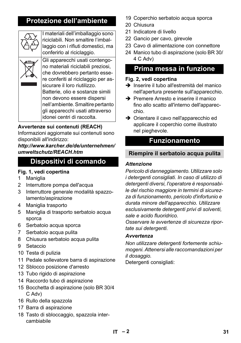 Protezione dell’ambiente | Karcher BR 30-4 C Adv User Manual | Page 31 / 244