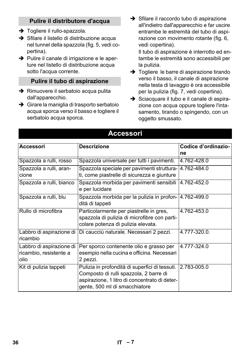 Accessori | Karcher BR 30-4 C Adv User Manual | Page 36 / 244