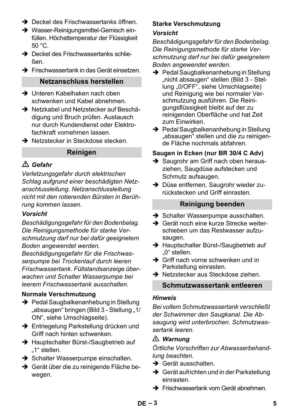 Karcher BR 30-4 C Adv User Manual | Page 5 / 244