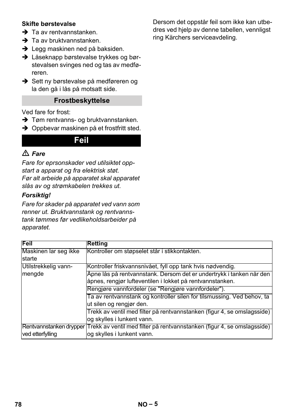 Feil | Karcher BR 30-4 C Adv User Manual | Page 78 / 244