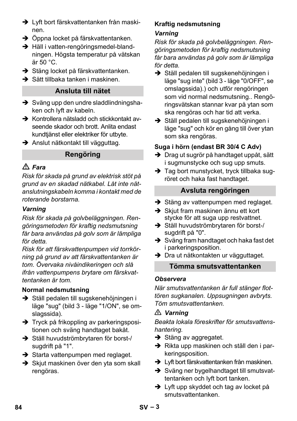 Karcher BR 30-4 C Adv User Manual | Page 84 / 244