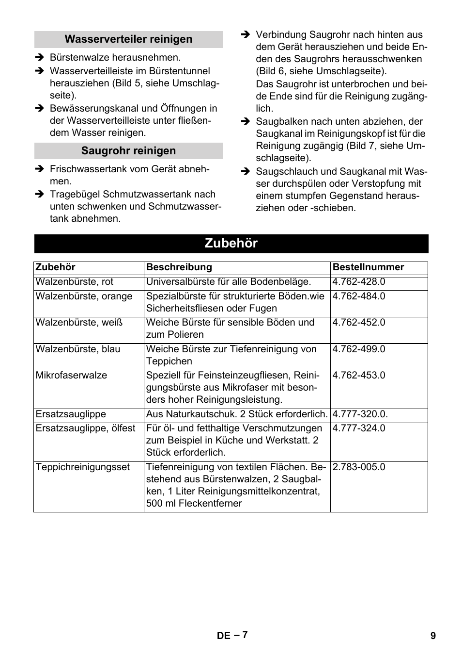 Zubehör | Karcher BR 30-4 C Adv User Manual | Page 9 / 244