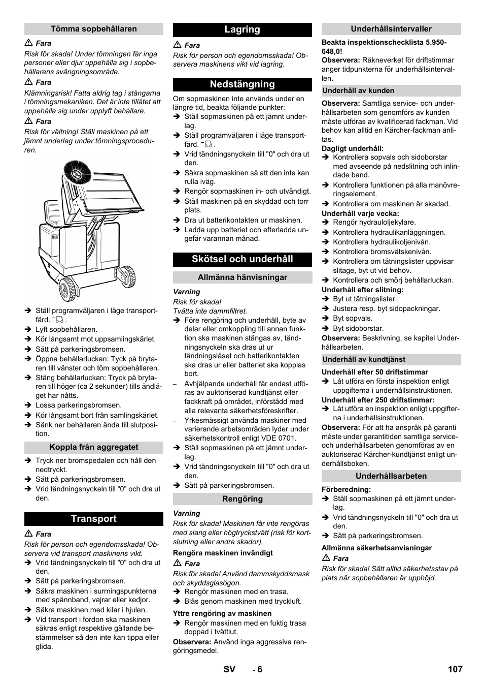 Karcher KM 150-500 BAT User Manual | Page 107 / 332