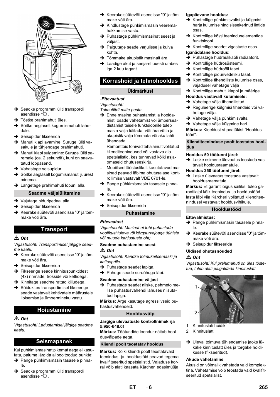 Karcher KM 150-500 BAT User Manual | Page 265 / 332