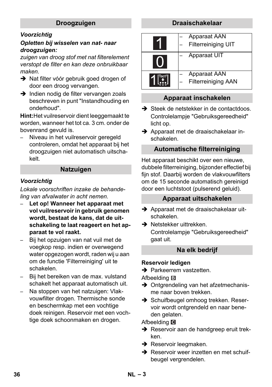 Karcher IVC 60-30 Tact User Manual | Page 36 / 192