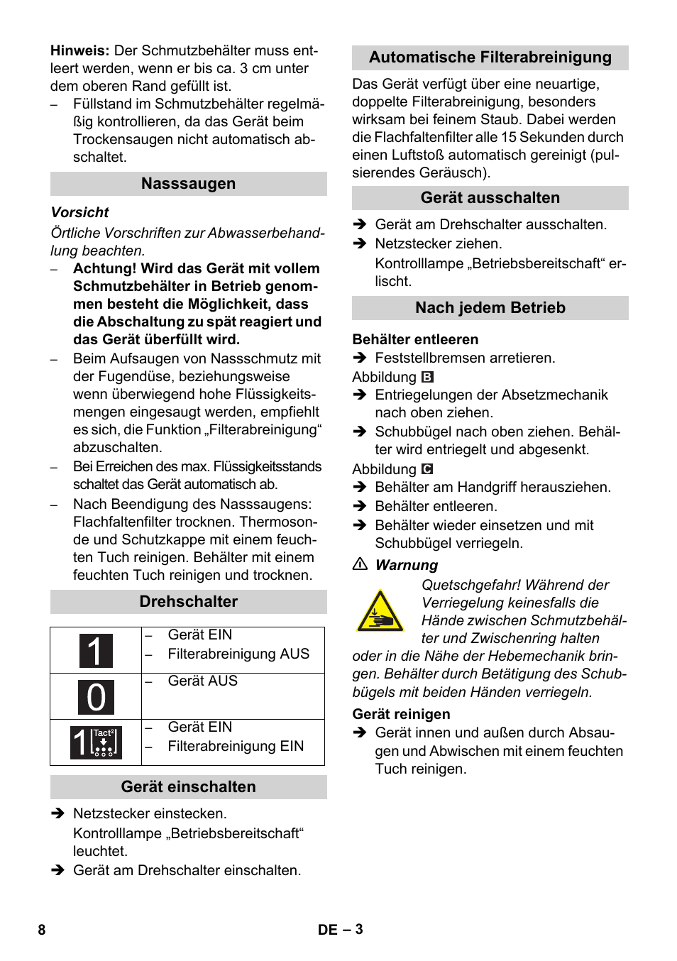 Karcher IVC 60-30 Tact User Manual | Page 8 / 192