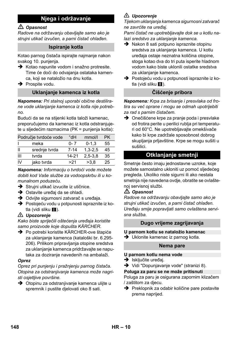 Karcher SC 1-020 User Manual | Page 148 / 202