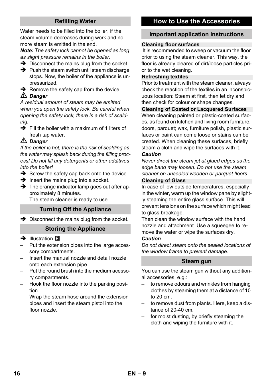 Karcher SC 1-020 User Manual | Page 16 / 202