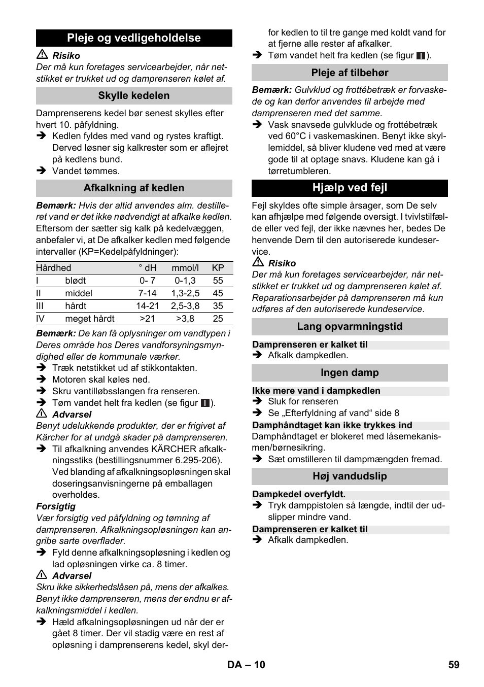 Karcher SC 1-020 User Manual | Page 59 / 202