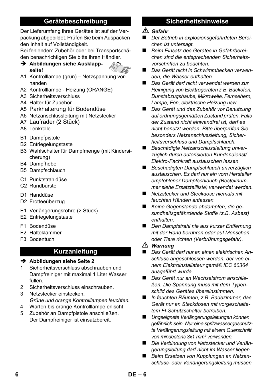 Karcher SC 1-020 User Manual | Page 6 / 202