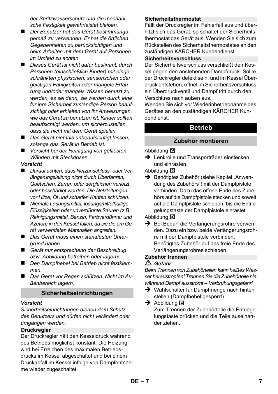 Karcher SC 1-020 User Manual | Page 7 / 202