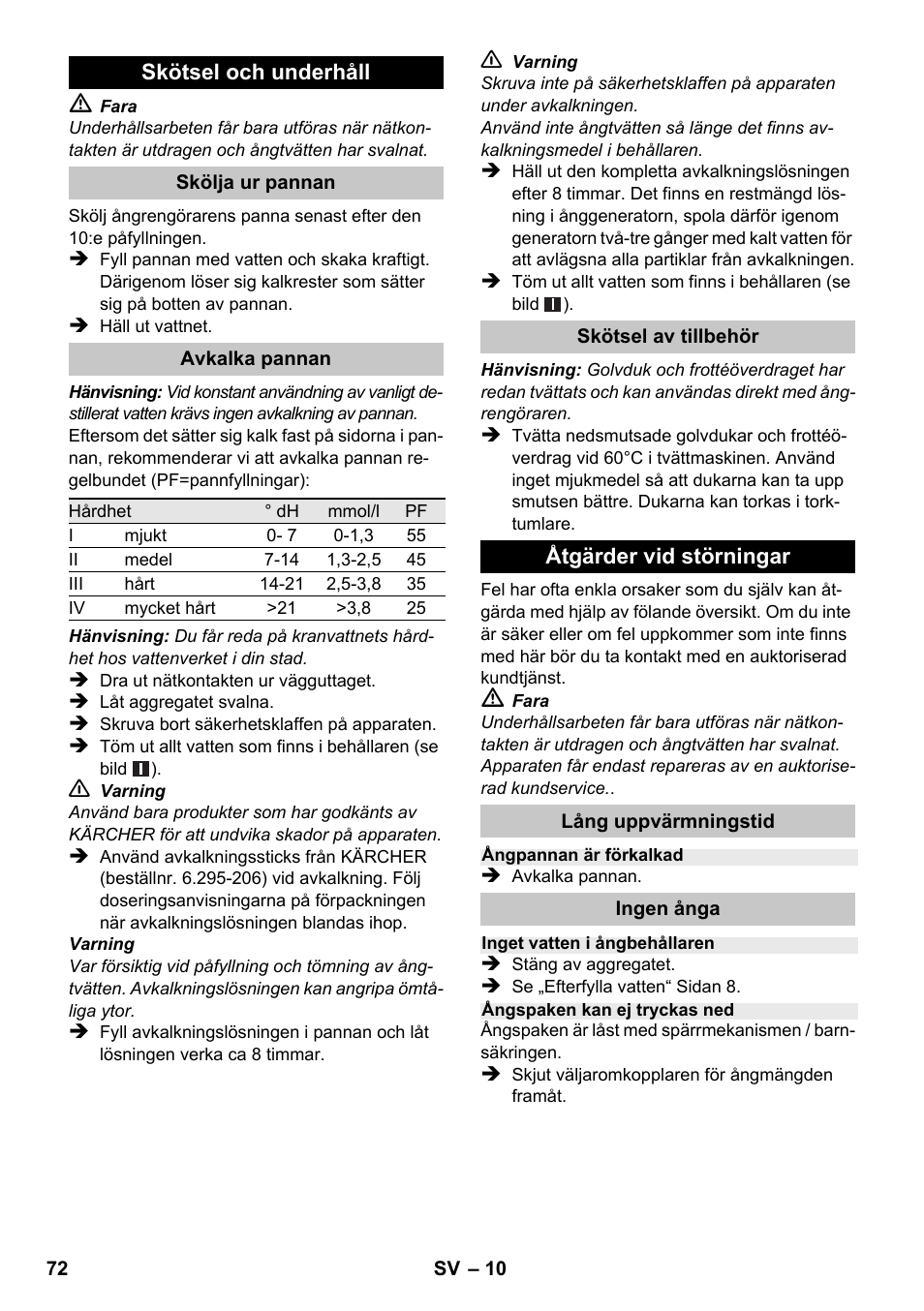 Karcher SC 1-020 User Manual | Page 72 / 202