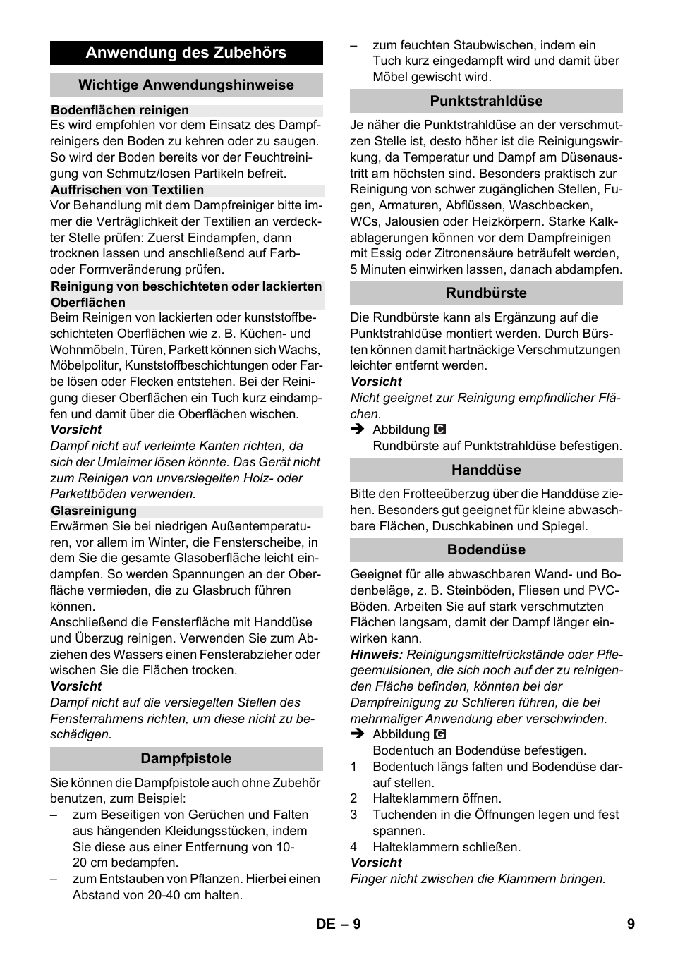 Karcher SC 1-020 User Manual | Page 9 / 202