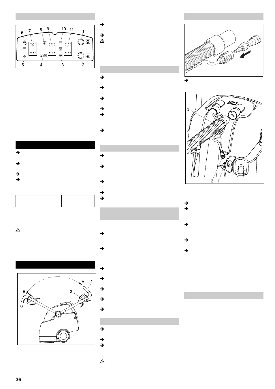 Ta i bruk, Betjening | Karcher BRC 45-45 C User Manual | Page 36 / 112