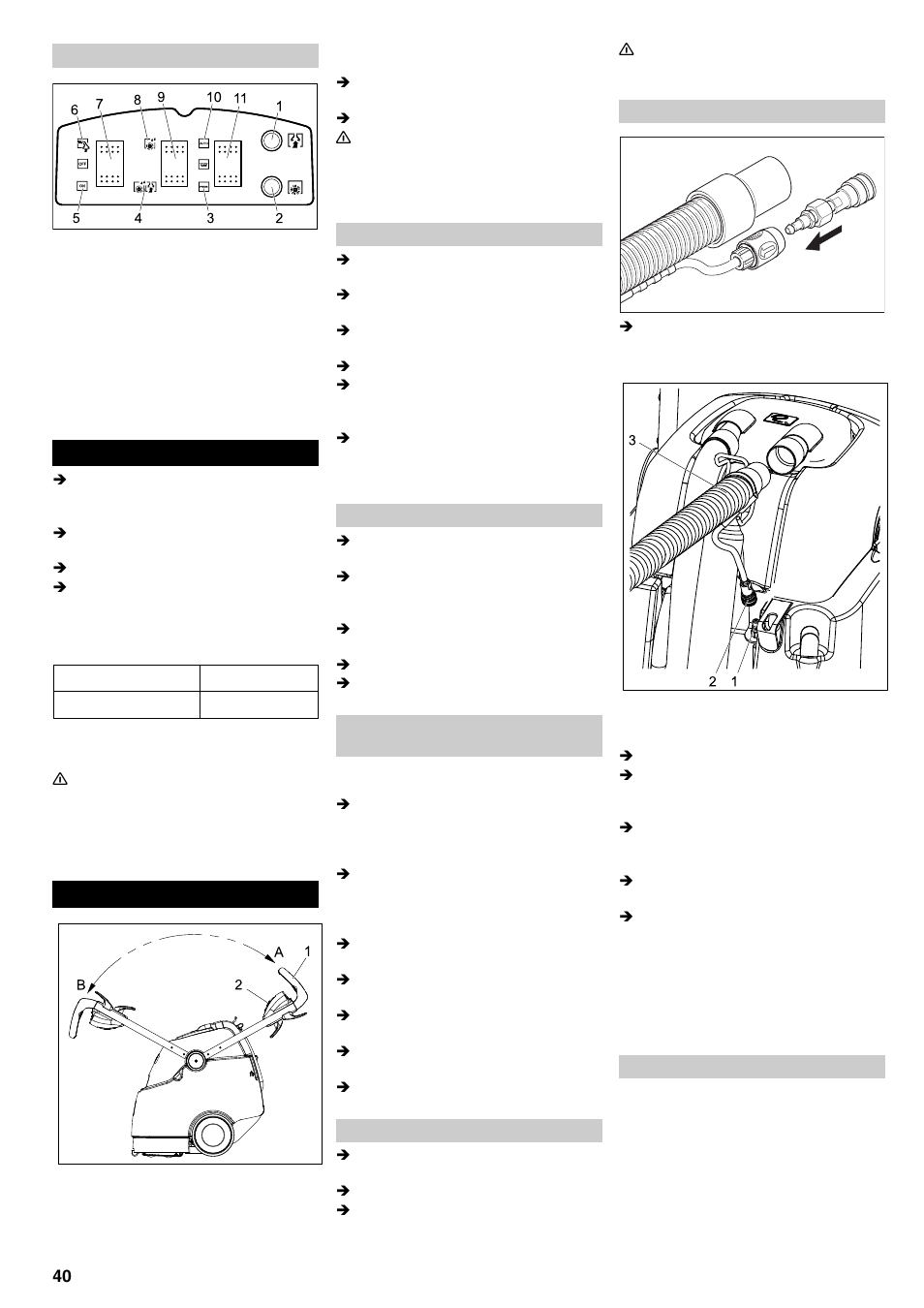 Idrifttagning, Handhavande | Karcher BRC 45-45 C User Manual | Page 40 / 112