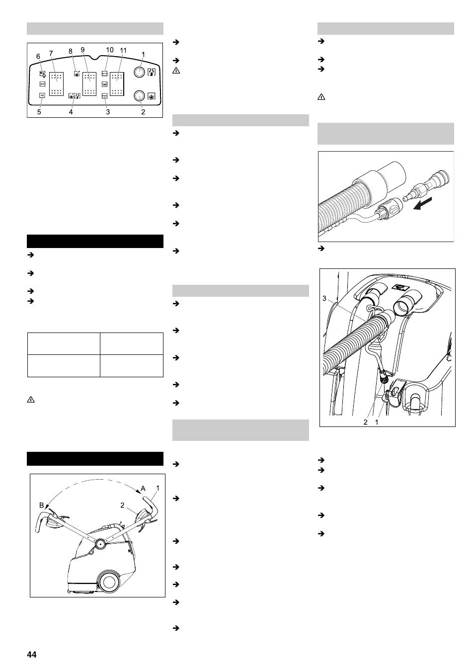 Käyttöönotto, Käyttö | Karcher BRC 45-45 C User Manual | Page 44 / 112