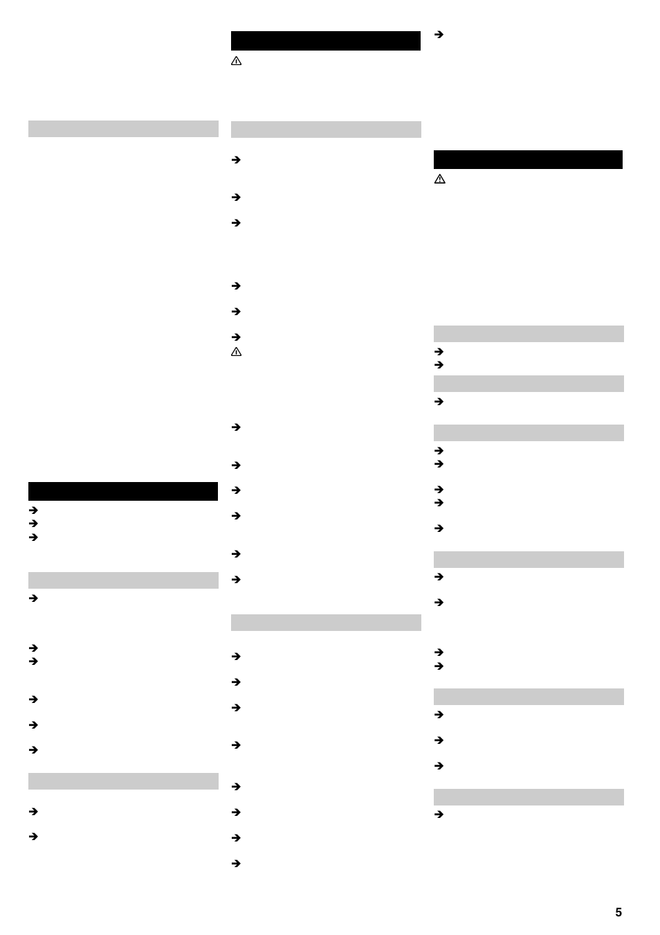 Außerbetriebnahme, Pflege und wartung, Störungshilfe | Karcher BRC 45-45 C User Manual | Page 5 / 112