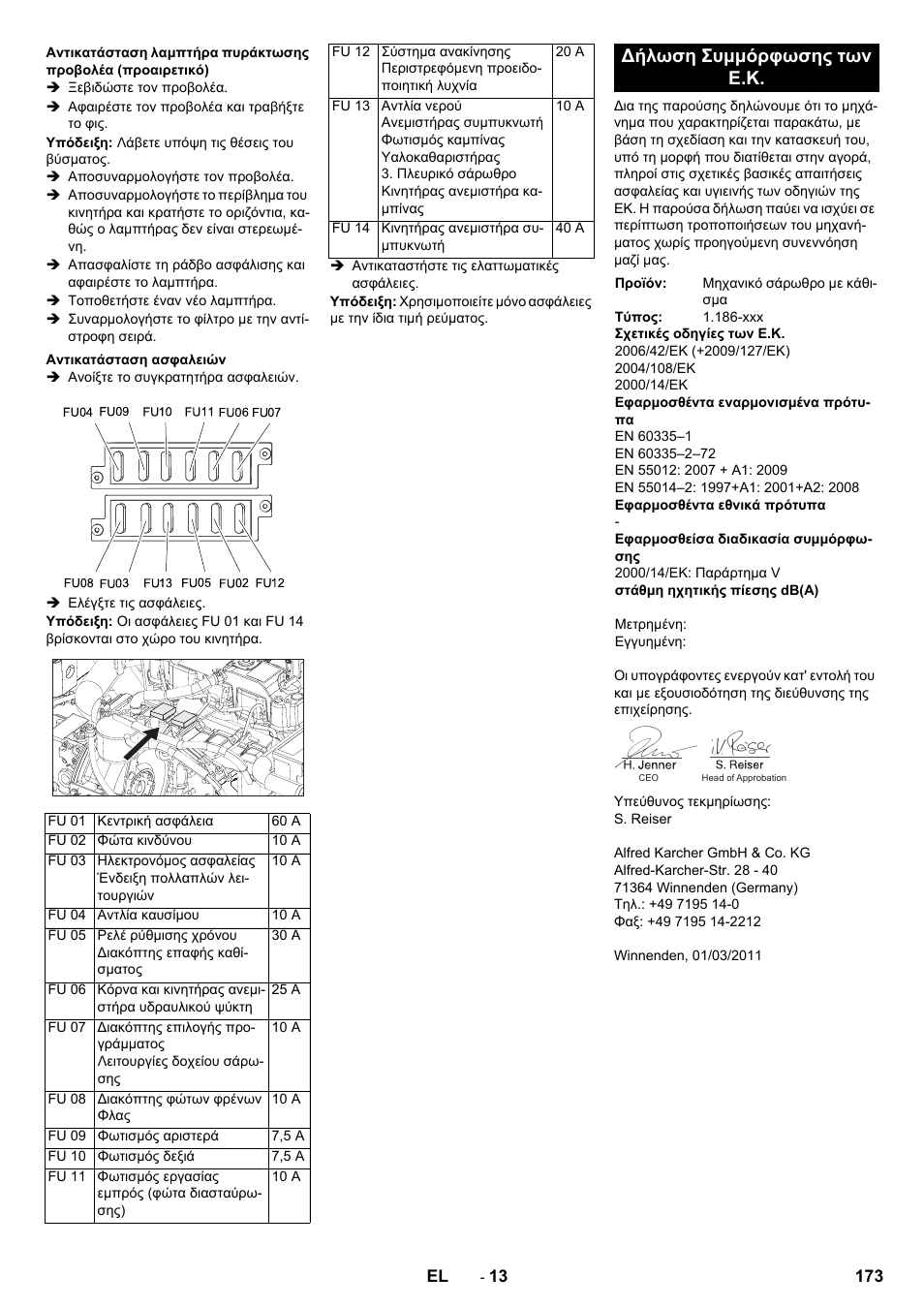 Δήλωση συμμόρφωσης των ε.κ | Karcher KM 170-600 D User Manual | Page 173 / 428