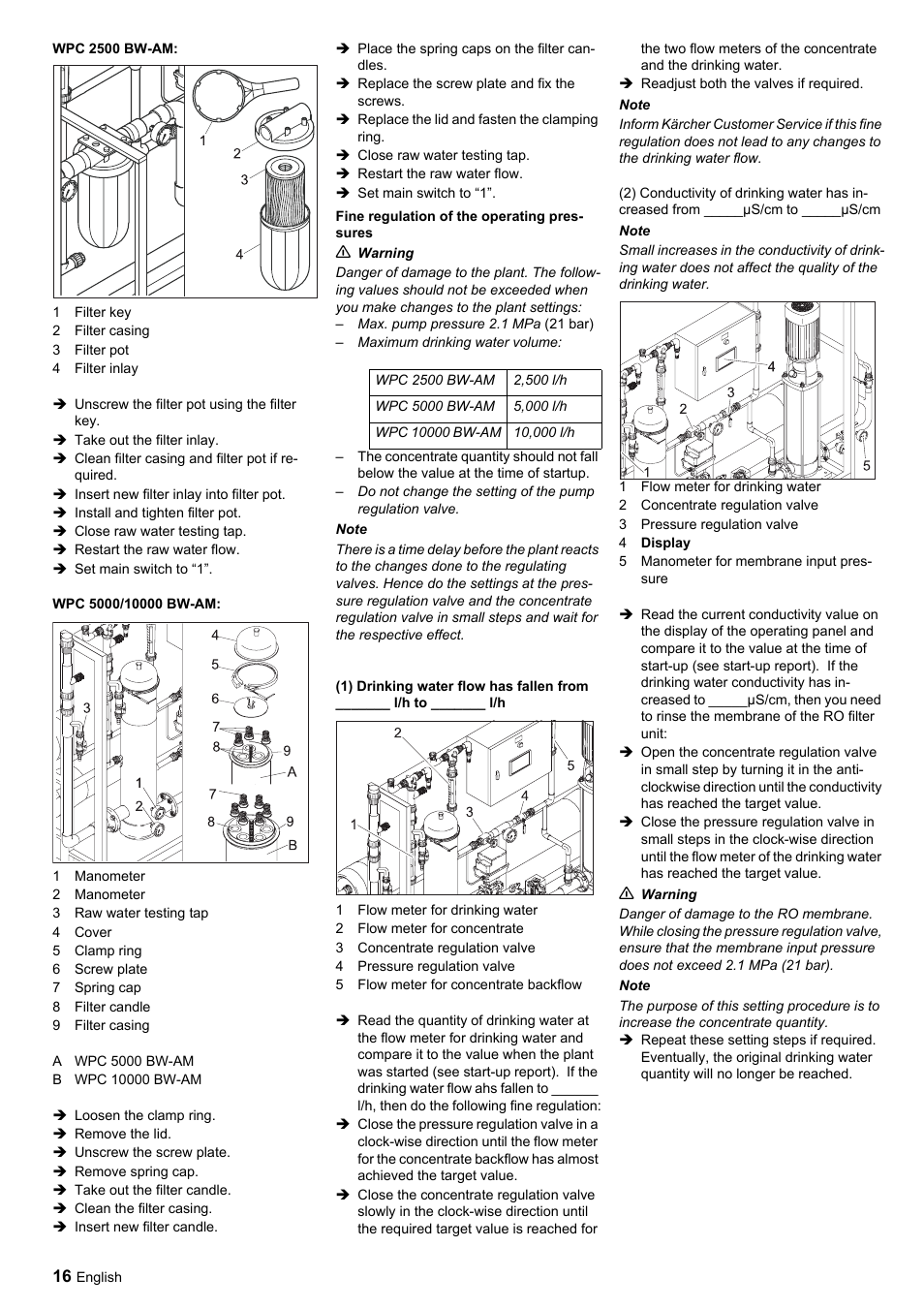 Karcher Úpravna vody WPC 5000 CD User Manual | Page 16 / 98