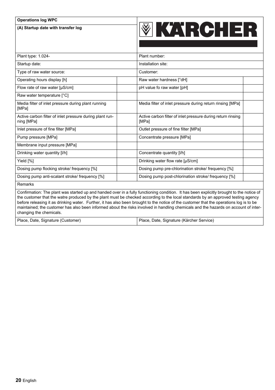 Karcher Úpravna vody WPC 5000 CD User Manual | Page 20 / 98
