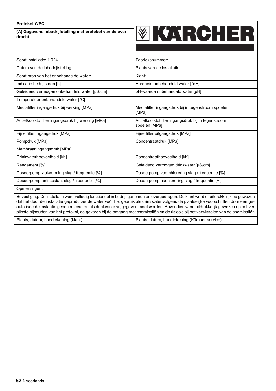 Karcher Úpravna vody WPC 5000 CD User Manual | Page 52 / 98