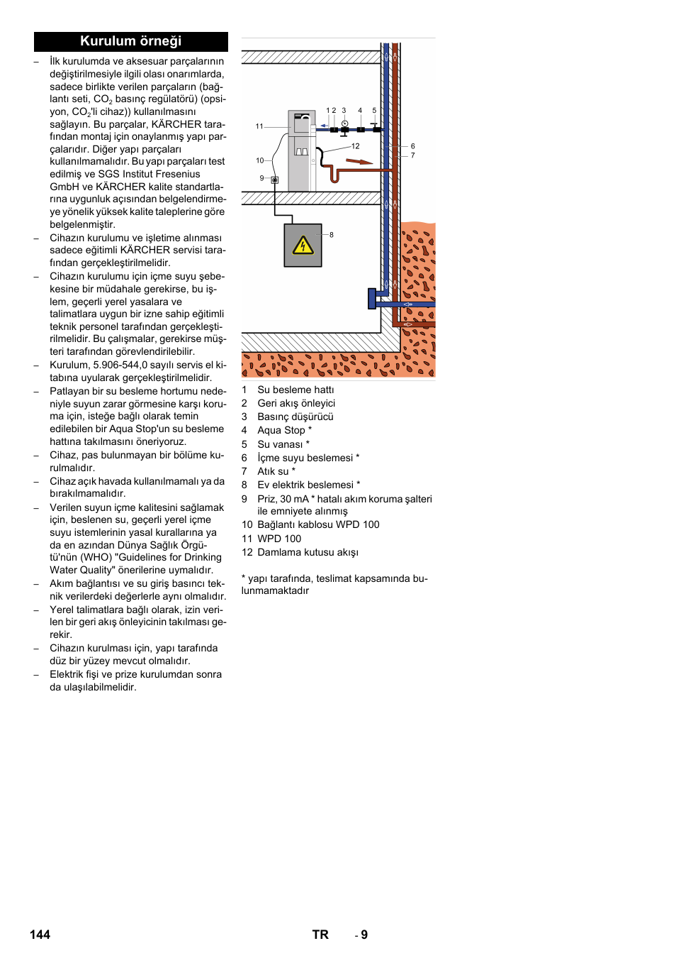 Kurulum örneği, 144 tr | Karcher WPD 100 T AC User Manual | Page 144 / 316