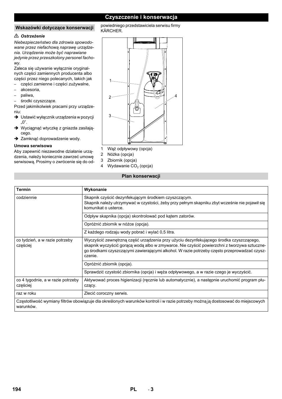 Czyszczenie i konserwacja | Karcher WPD 100 T AC User Manual | Page 194 / 316