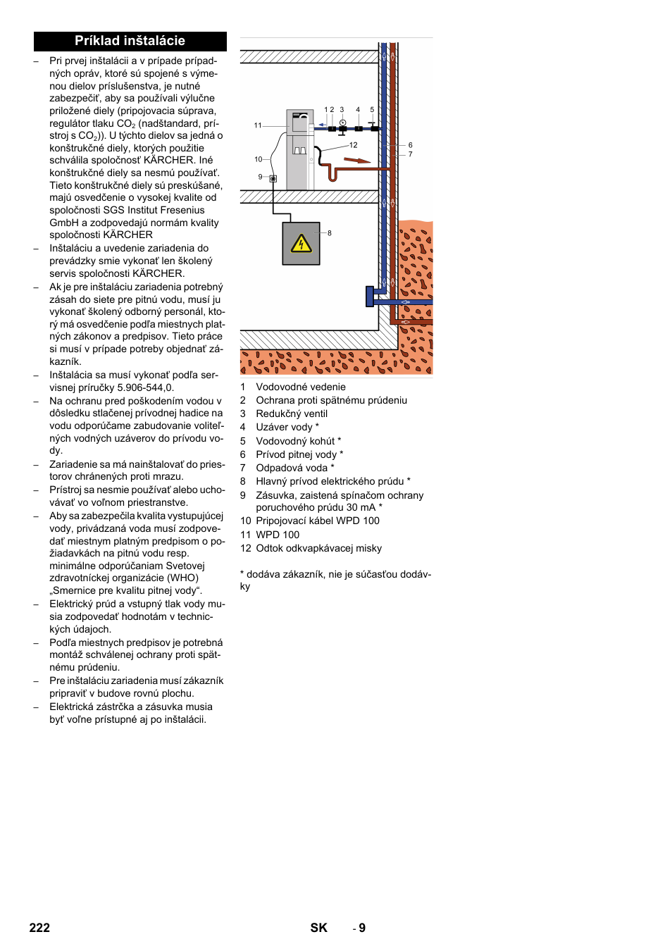 Príklad inštalácie, 222 sk | Karcher WPD 100 T AC User Manual | Page 222 / 316