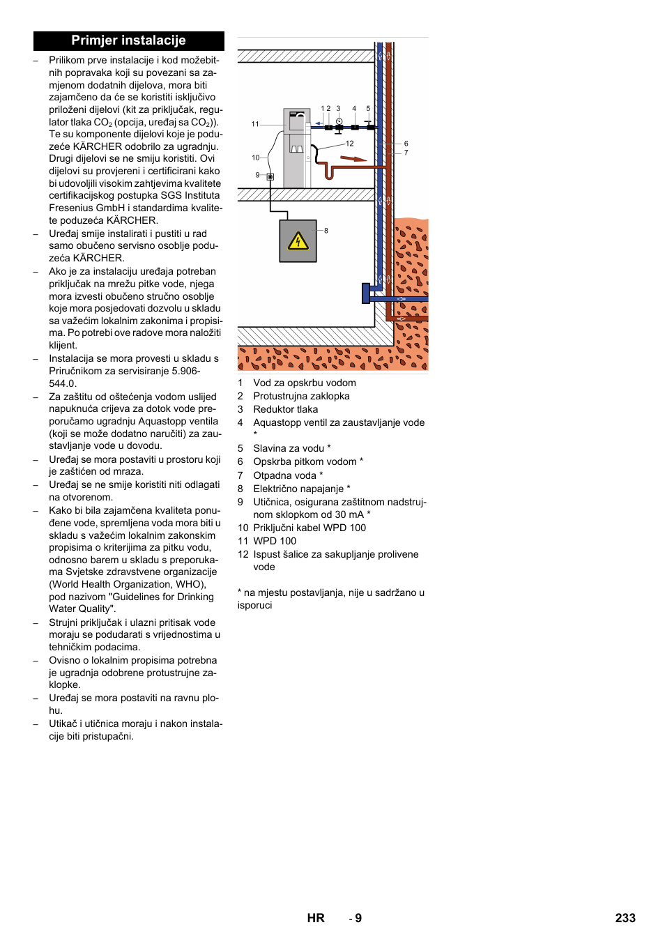 Primjer instalacije, 233 hr | Karcher WPD 100 T AC User Manual | Page 233 / 316