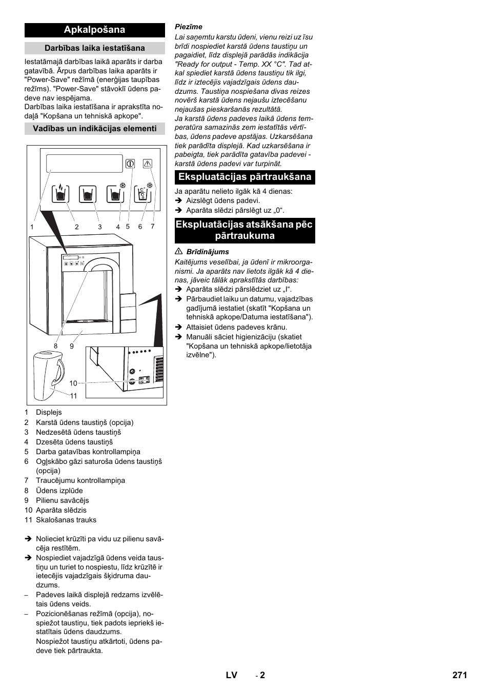 Apkalpošana | Karcher WPD 100 T AC User Manual | Page 271 / 316