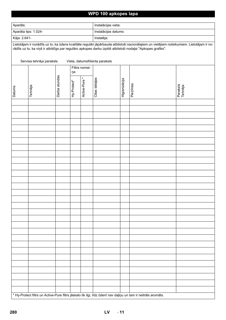 Wpd 100 apkopes lapa | Karcher WPD 100 T AC User Manual | Page 280 / 316