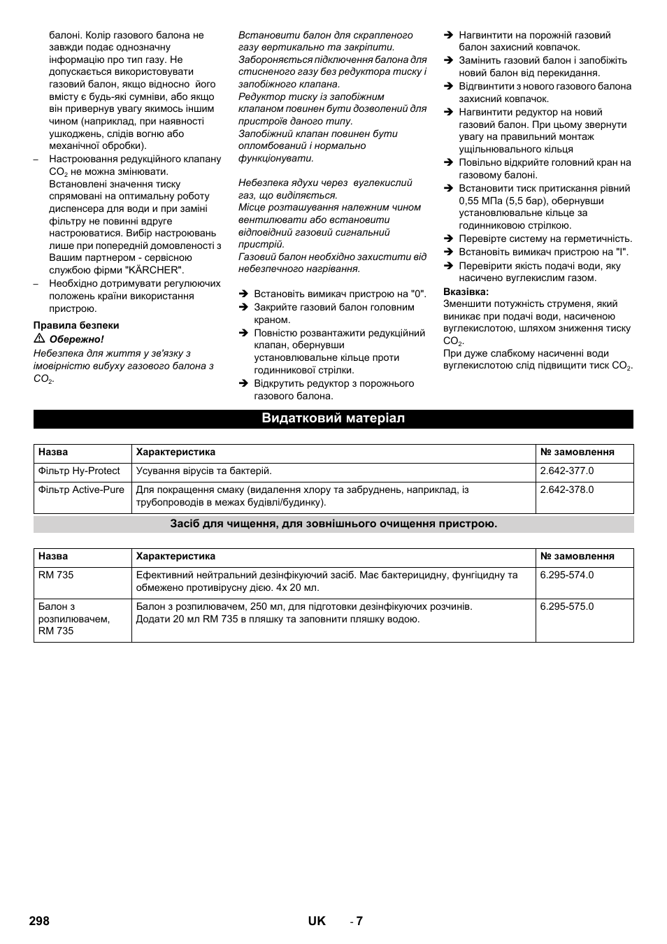Видатковий матеріал | Karcher WPD 100 T AC User Manual | Page 298 / 316
