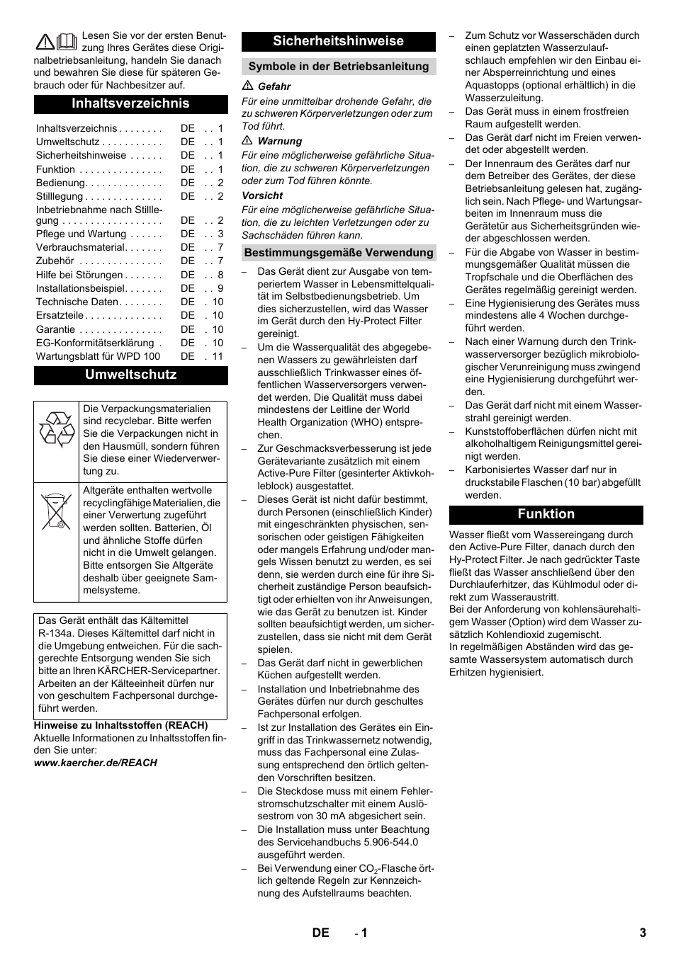 Karcher WPD 100 T AC User Manual | Page 3 / 316