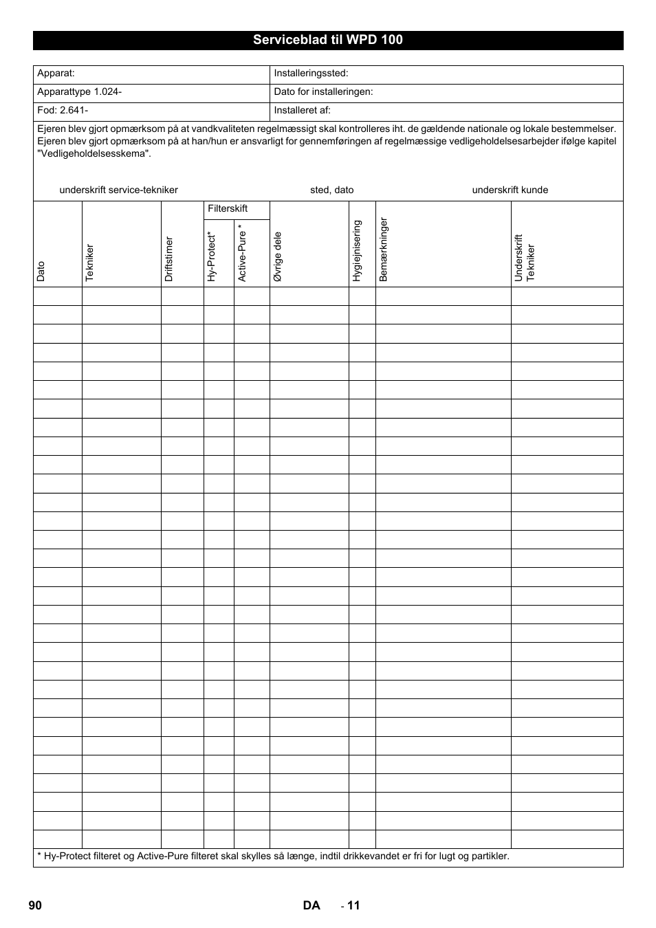 Serviceblad til wpd 100 | Karcher WPD 100 T AC User Manual | Page 90 / 316