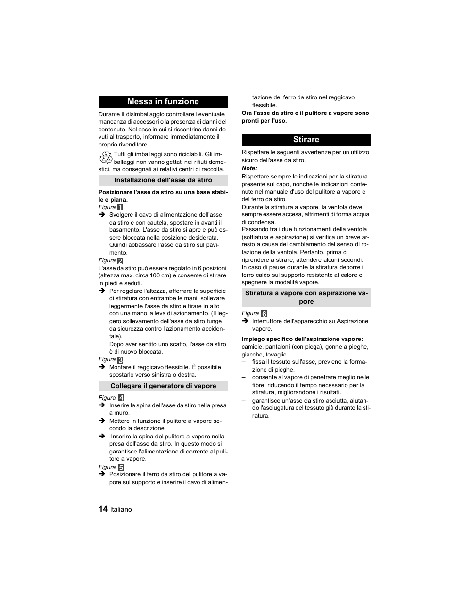 Messa in funzione, Stirare | Karcher Parní žehlicí stanice SI 2-600 CB User Manual | Page 14 / 88