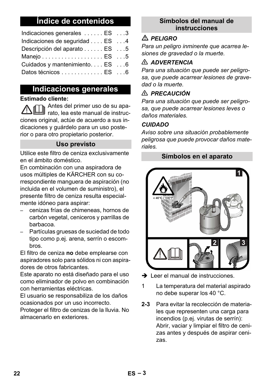 Karcher Filtr na hrubé nečistoty a popel Basic User Manual | Page 22 / 116