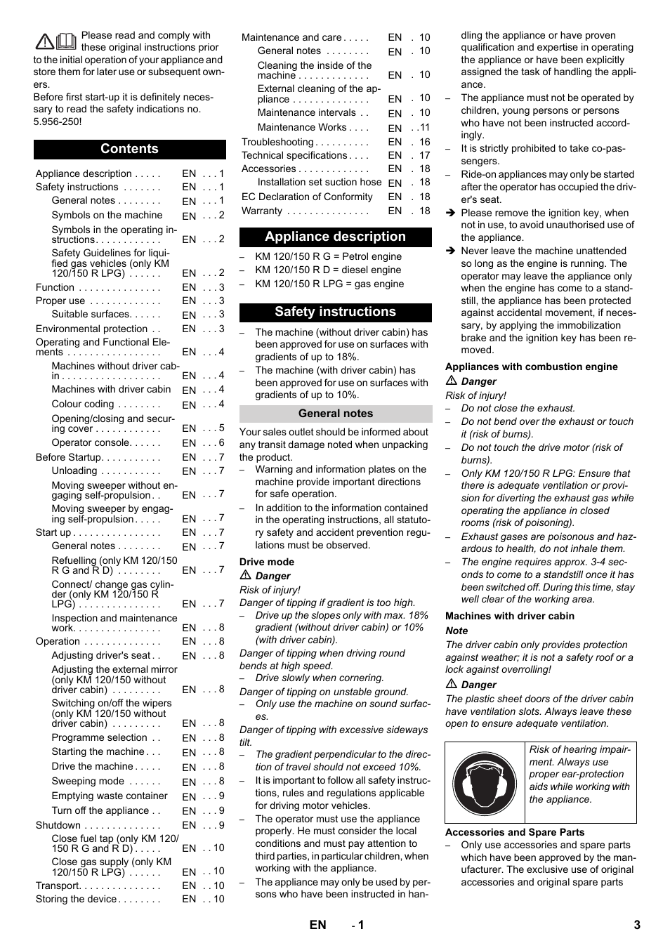 Karcher KM 120-150 R D User Manual | Page 3 / 22