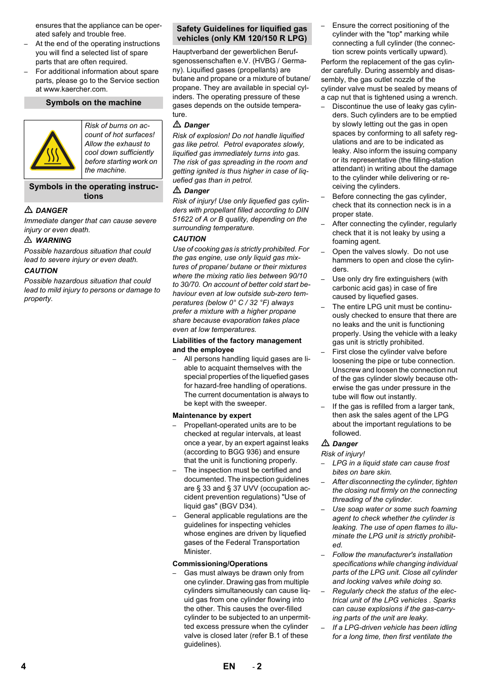 Karcher KM 120-150 R D User Manual | Page 4 / 22